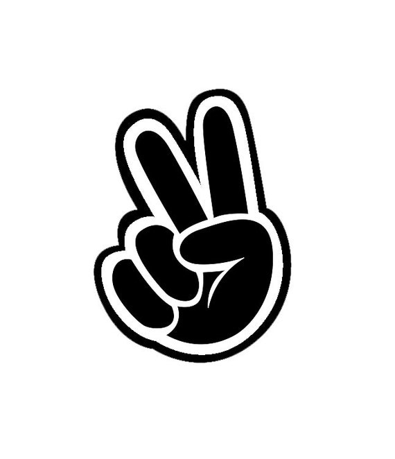 Download Hand Peace Sign Two Fingers Di Cut Decal