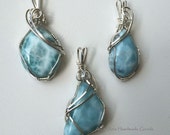 Larimar Gemstone Pendant in Sterling Silver