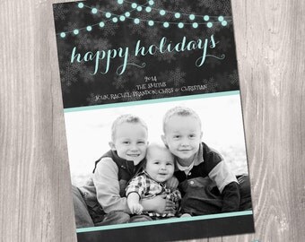 Christmas card, Photo Christmas Card, Custom Photo Christmas Card, black and white, chalkboard, printable christmas card, holiday card