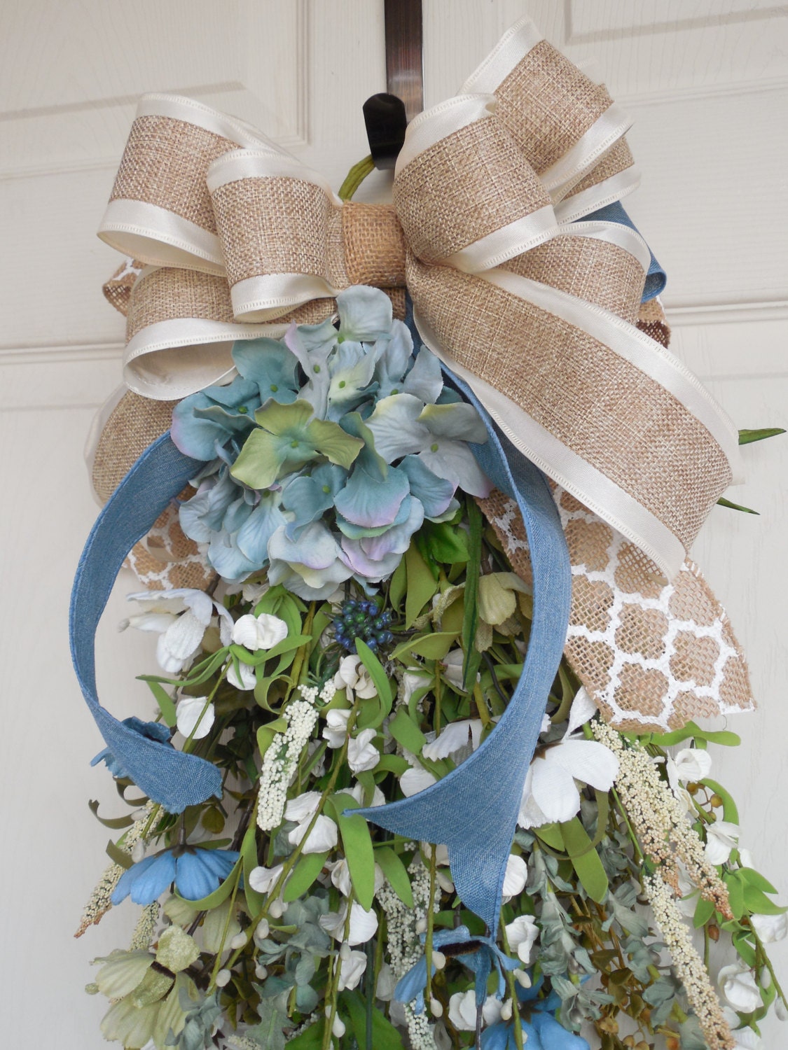 Spring floral wreath Spring door swag Wreaths by ChickadeeLore