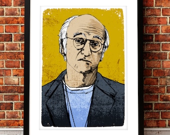 Larry David portrait print, Larry David print, TV art print, Curb You Enthusiasm, TV art, Larry David art, Larry David, Larry David poster