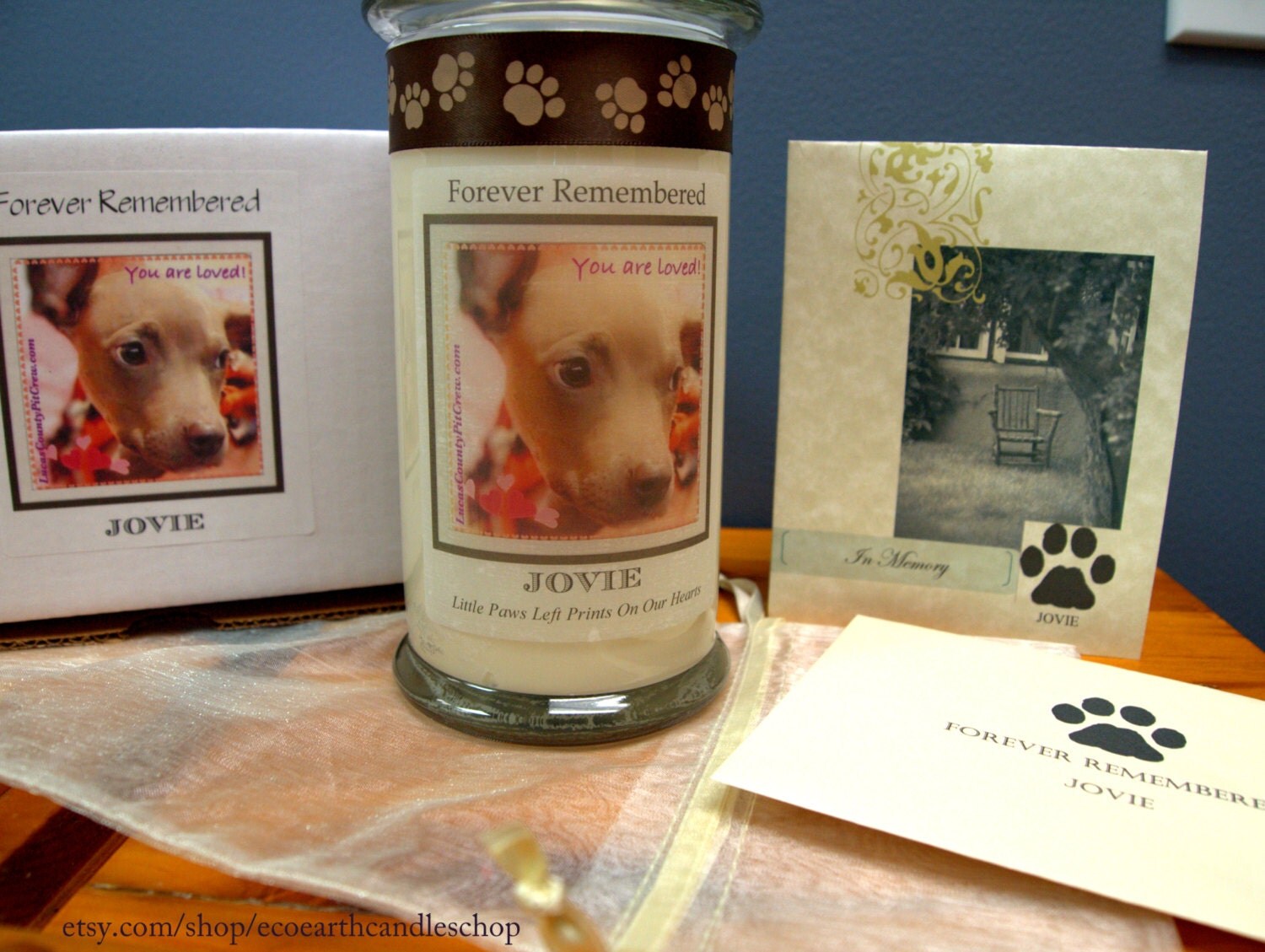 Customized Pet Memorial Candles 20 oz. Forever Remembered Soy