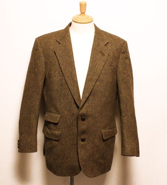 80's vintage DAKS 2 button tweed sports jacket made in