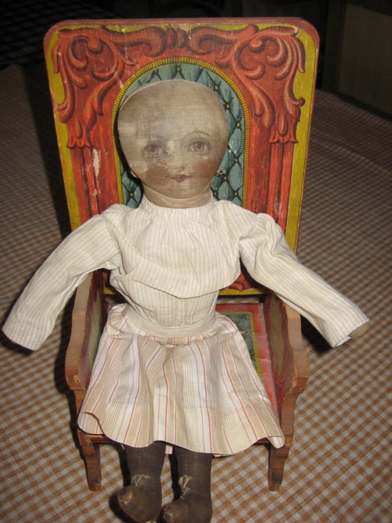 Vintage Rag Doll Painted Face