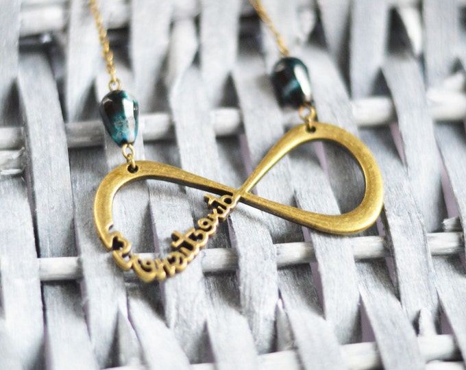 Infinite Love // Necklace metal brass with beads natural agate // 2015 Best Trends // Fashion, Style // Love