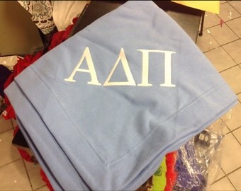 Custom Sorority and Fraternity Stadium Blankets with Embroidered Greek Letters