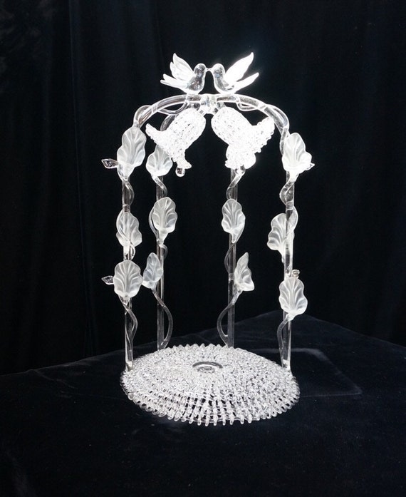 Vintage Blown Glass Wedding Cake Topper