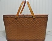 Large Red-Man Picnic Basket w/ Accessories 50's & 60's