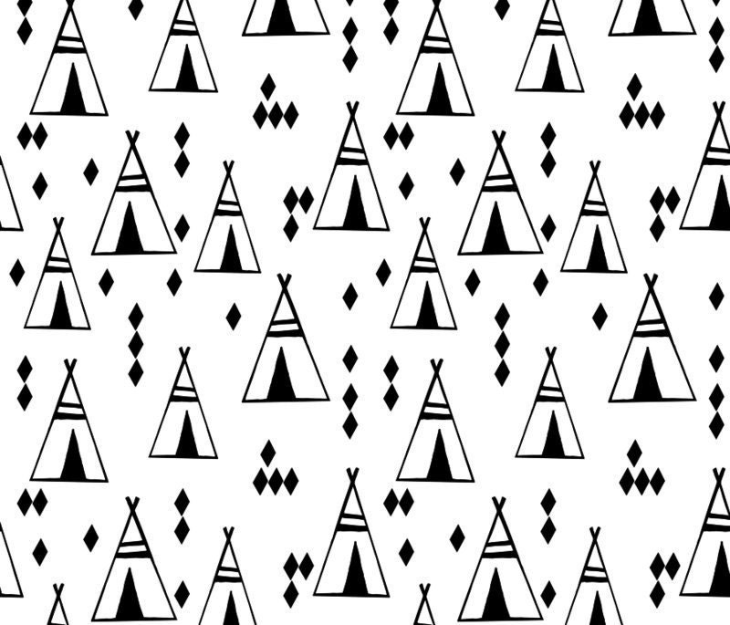 Toddler duvet cover in black and white teepees toddler