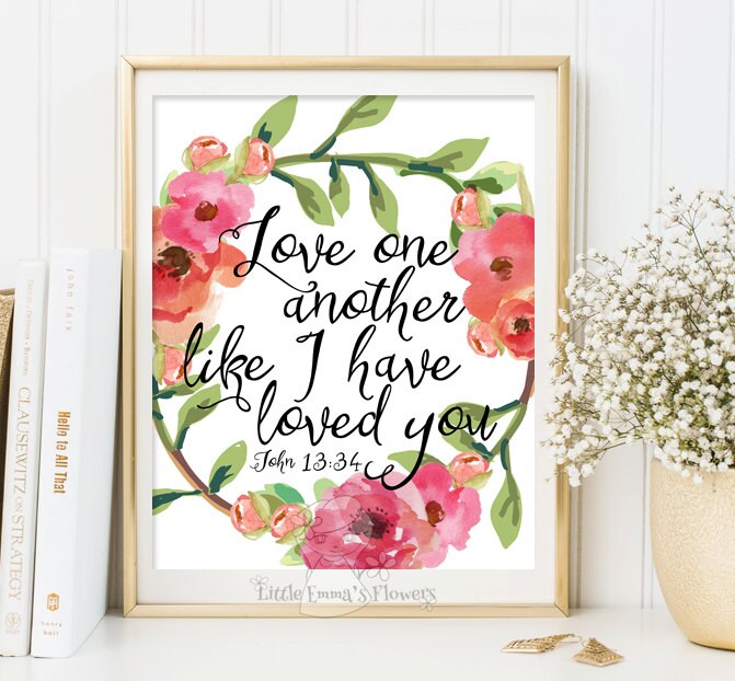 Love one another print Bible verse printable Wedding Scripture