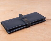 Popular items for leather long wallet on Etsy