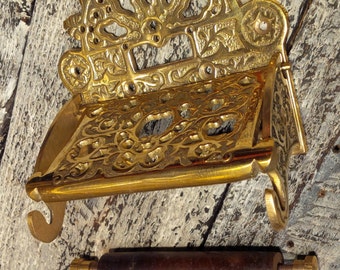 Victorian - Toilet Paper Holder in polished Brass