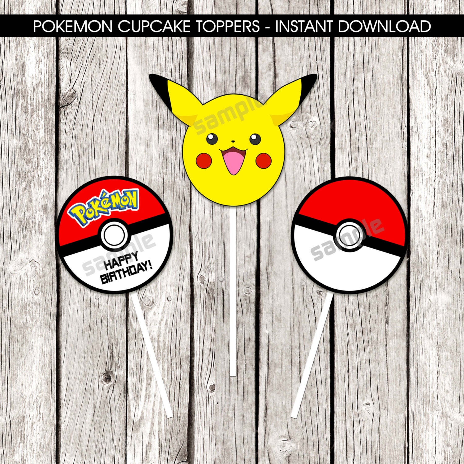 Pokemon Cupcake Toppers Pokemon Birthday Party DIY