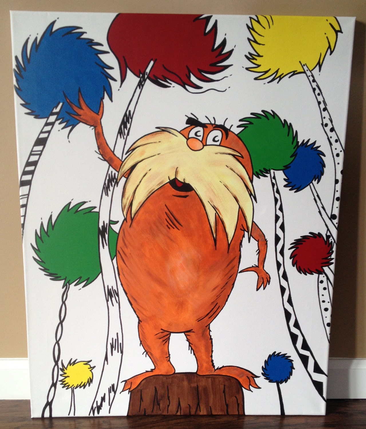 The Lorax inspired by Dr. Seuss: 22 x 28 by OneCanvasLove on Etsy