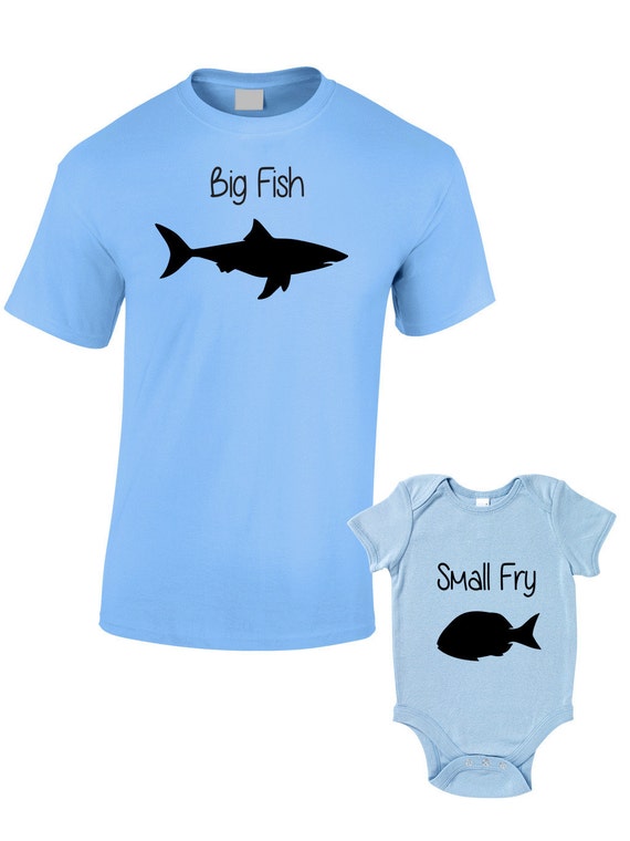 Big Fish Little Fry T-Shirts or Baby Grow Matching Father