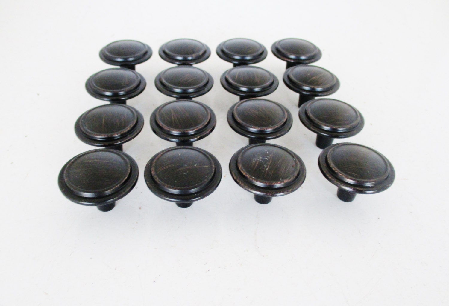 Vintage Knobs 18 Brushed Bronze Knobs Black by TheDustyOldShack