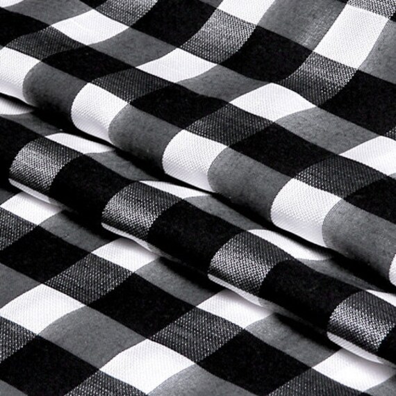 black and white check print cotton fabric for by DoraSilkFabric