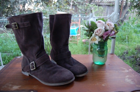 womens leather boots size 10 wide