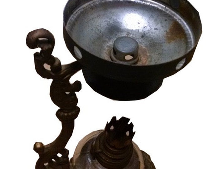 Storewide 25% Off SALE Antique Vapo Cresolene Medical Vaporizer w/ Original Kerosene Lamp & Heating Tray Featuring Ornately Sculpted Decorat