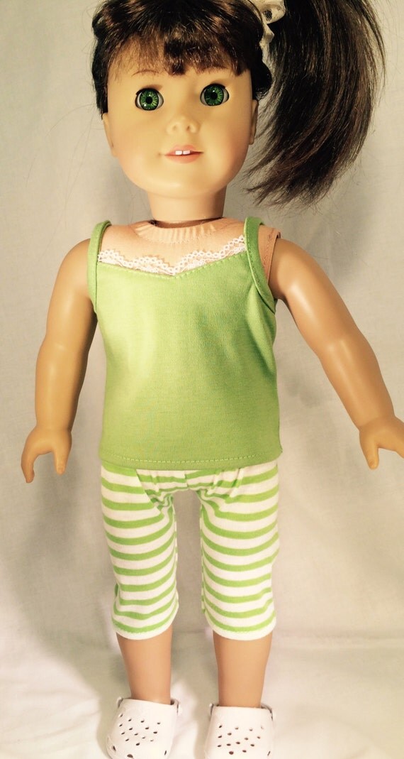 Items similar to American Girl Doll Clothes, lime green Capri pants