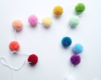 Items similar to holiday decor ... Pom pom garland ... 6 Pom Garland ...