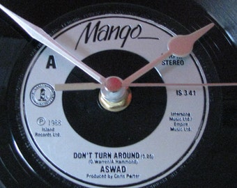 Aswad don't turn around 7" vinyl record clock