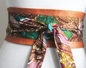 Tan Leather Print Obi Belt l African Print Obi Corset Belt |Ankara Wax Print Belt | Waist Belt| Corset Belt |Plus size belts Tan Leather Print Obi Belt l African Print Obi Corset Belt |Ankara Wax Print Belt | Waist Belt| Corset Belt |Plus size belts