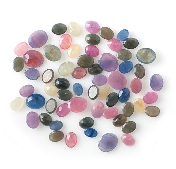 105ct 100%Natural Multi Sapphire Gemstone Oval by sagacollection