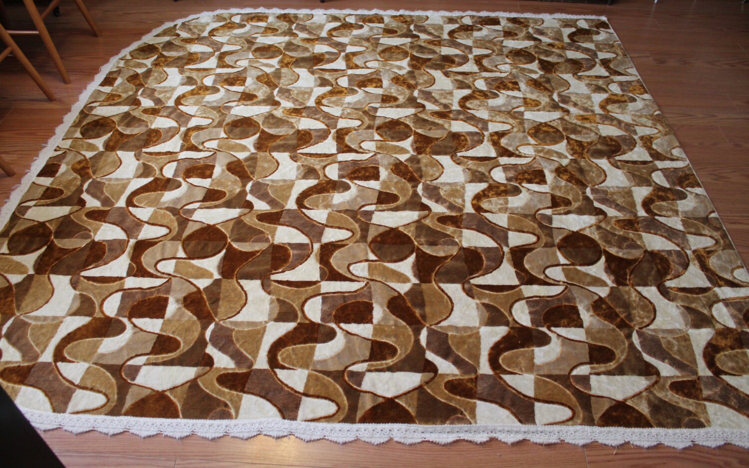 Vintage Crushed Velvet Bedspread Mid Century Modern One of a