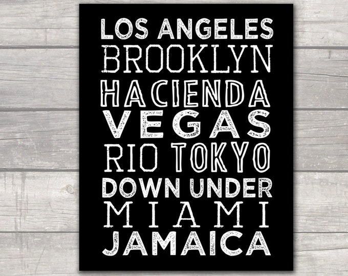 Custom Subway Print - Modern Affordable Art - Vacation, Anniversary, Kids, Cities, States, Completely Customizable Gift