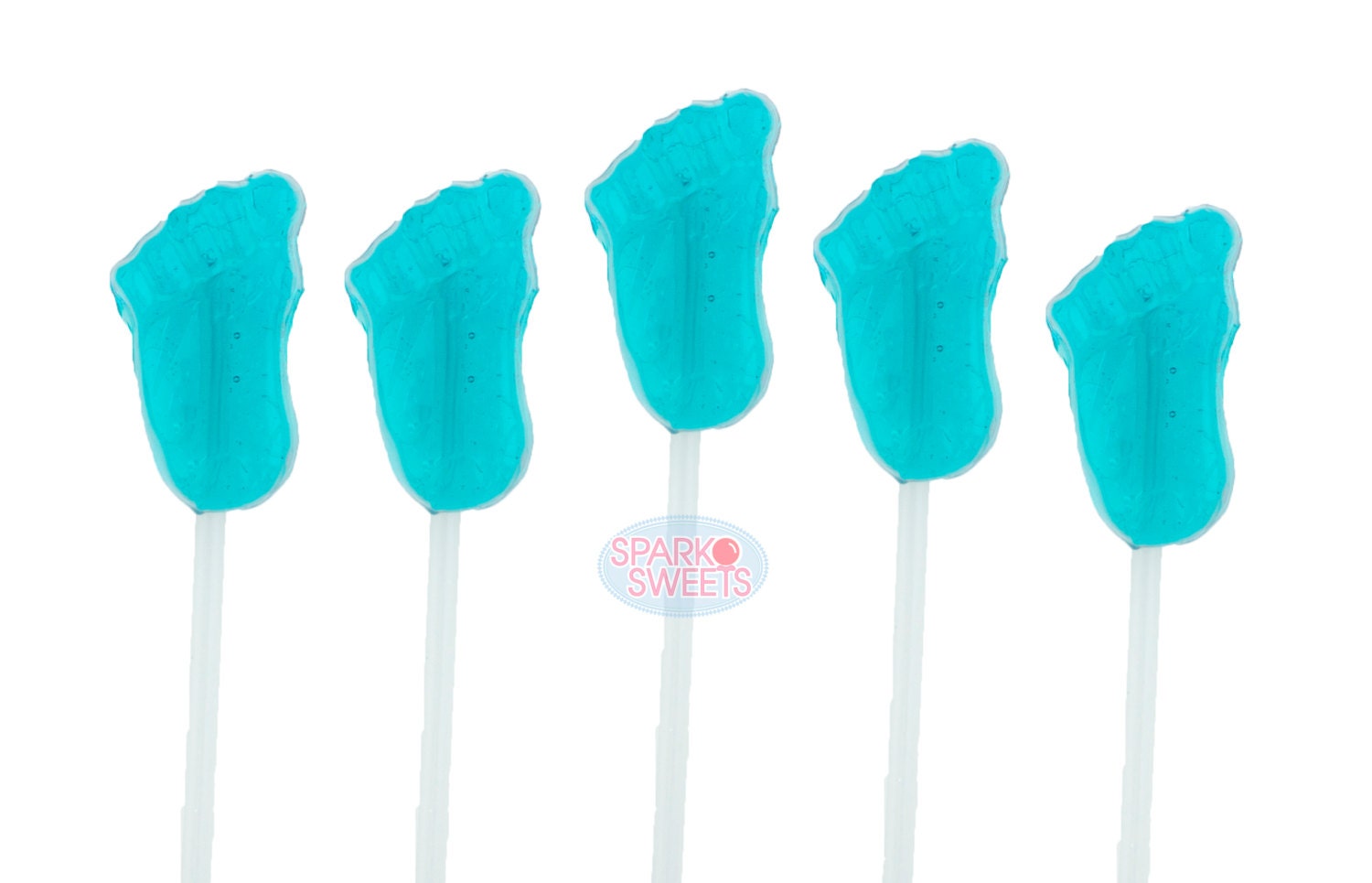 120 Handmade Blue Baby Feet Candy Lollipops for by SparkoSweets
