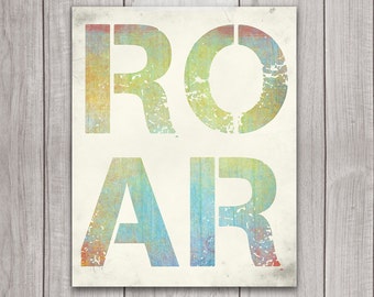 75% OFF SALE - Dinosaur Art - 8x10 Roar, Boy Nursery Decor, Dinosaur Print, Dinosaur Printable, Dino Art, Dinosaur Decor, Dinosaur Art Print
