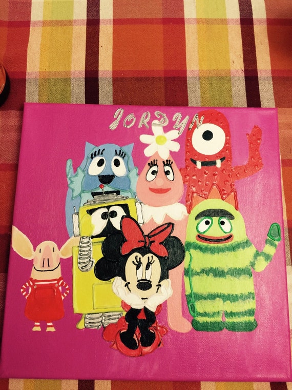 Cartoon Characters 12x12 Canvas Painting