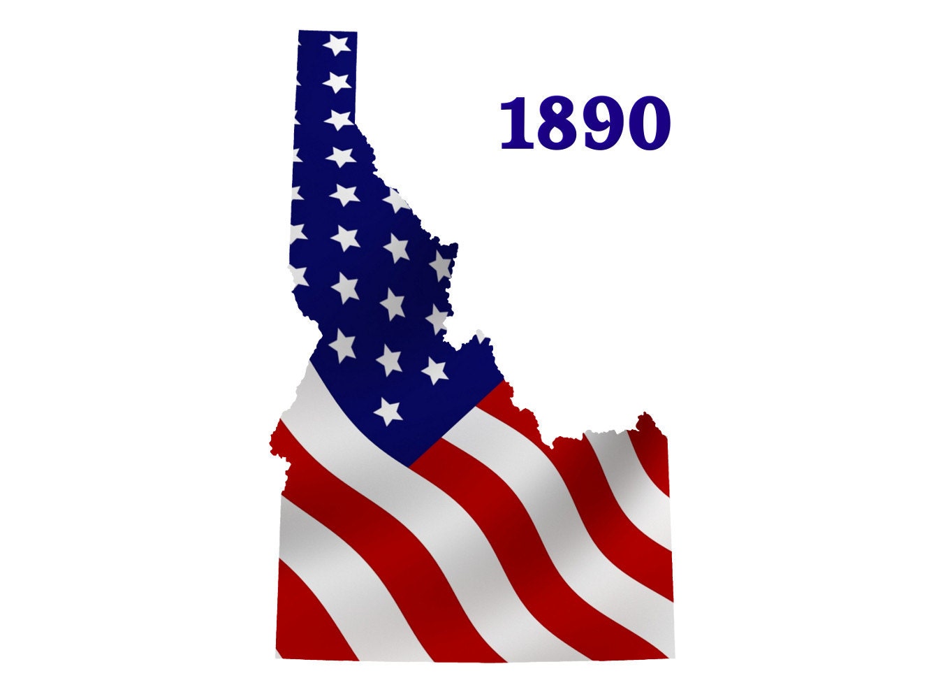 Idaho State Map Stars and Stripes Flag Poster by FabVintagePosters