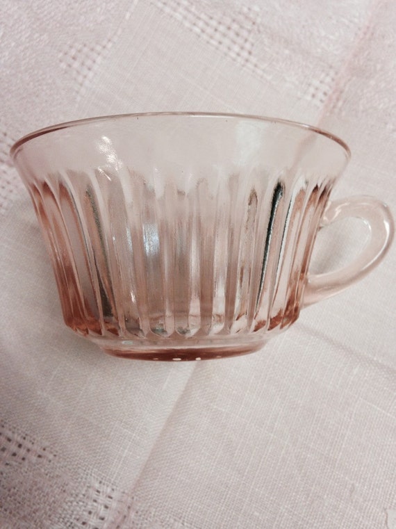 Queen Mary Pink Depression Glass Cup