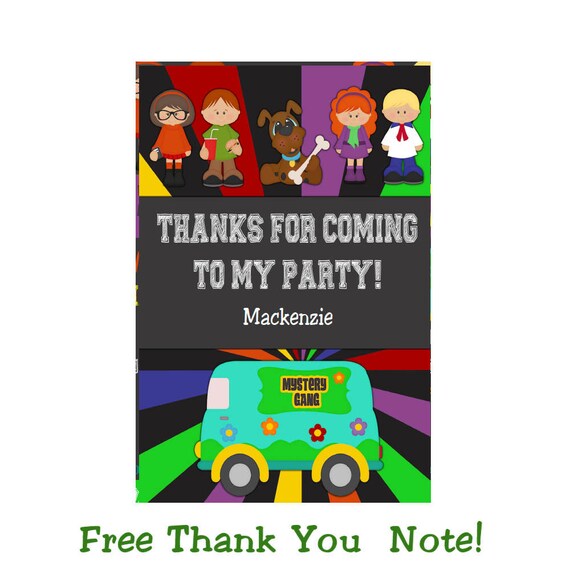 Scooby Doo Thank You Card Thank You Note Thank You