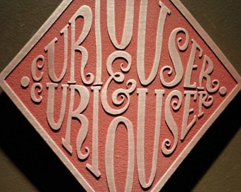 Alice in Wonderland themed wall plaque - curiouser and curiouser