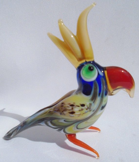 art glass bird figurine