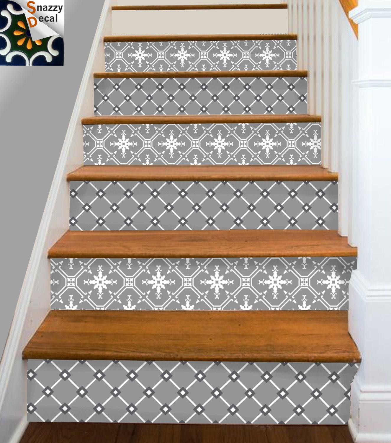 Stair Riser Vinyl Strips Removable Sticker Peel & Stick for 15