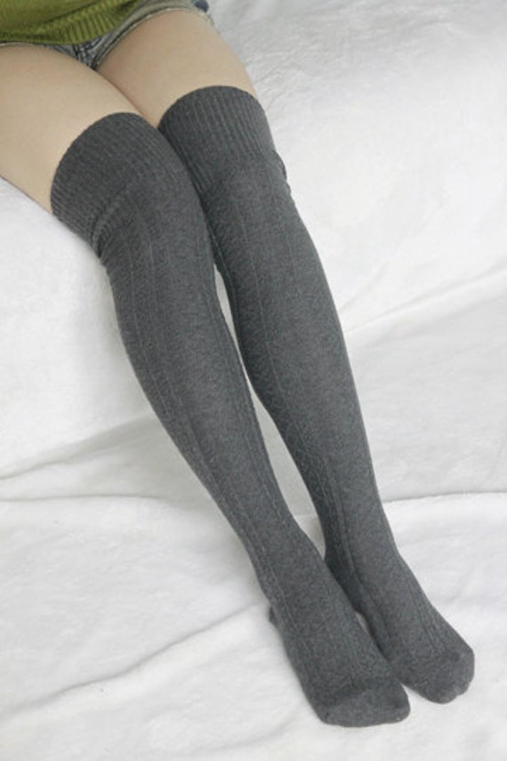 black and grey knee high socks