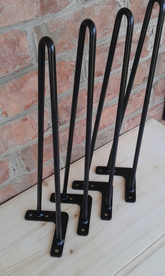 Black Powder Coated 18 Inch Hairpin Legs Per by TarheelCustomWood