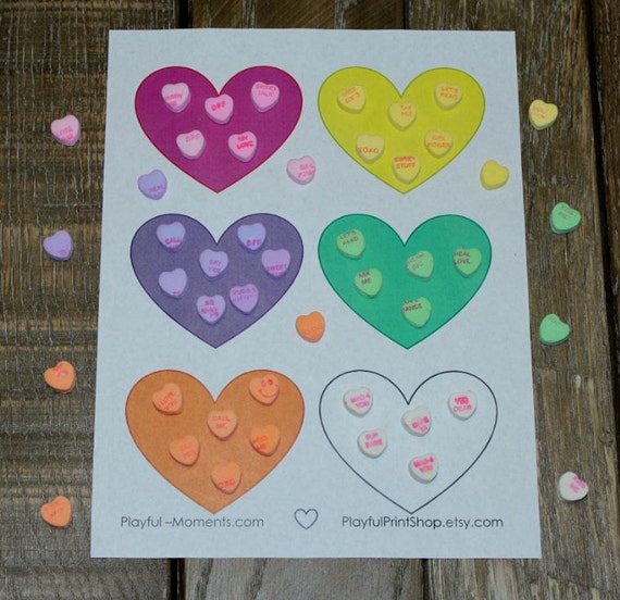 Items Similar To Valentine's Day Conversation Heart Shape Activity Mat 