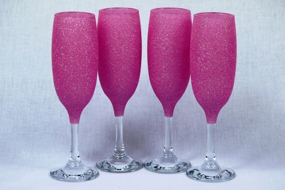 pink barbie wine glasses