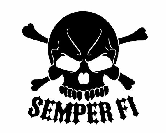 Semper Fi Marine Military U.S. Marine Corps Skull decal