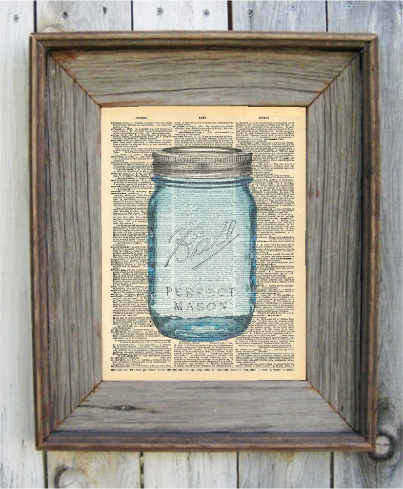 Mason Jar Dictionary Art Print. Available in by wildandfreeprints