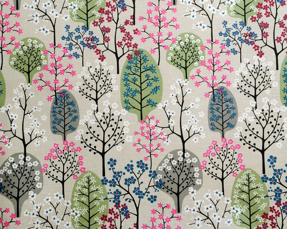 Scandinavian Fabric Trees Fabric Woodland Fabric by OOMFinteriors