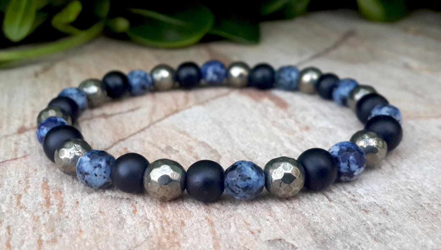 Mens Healing Gemstone Bracelet Men Jewelry Edgy Bracelet