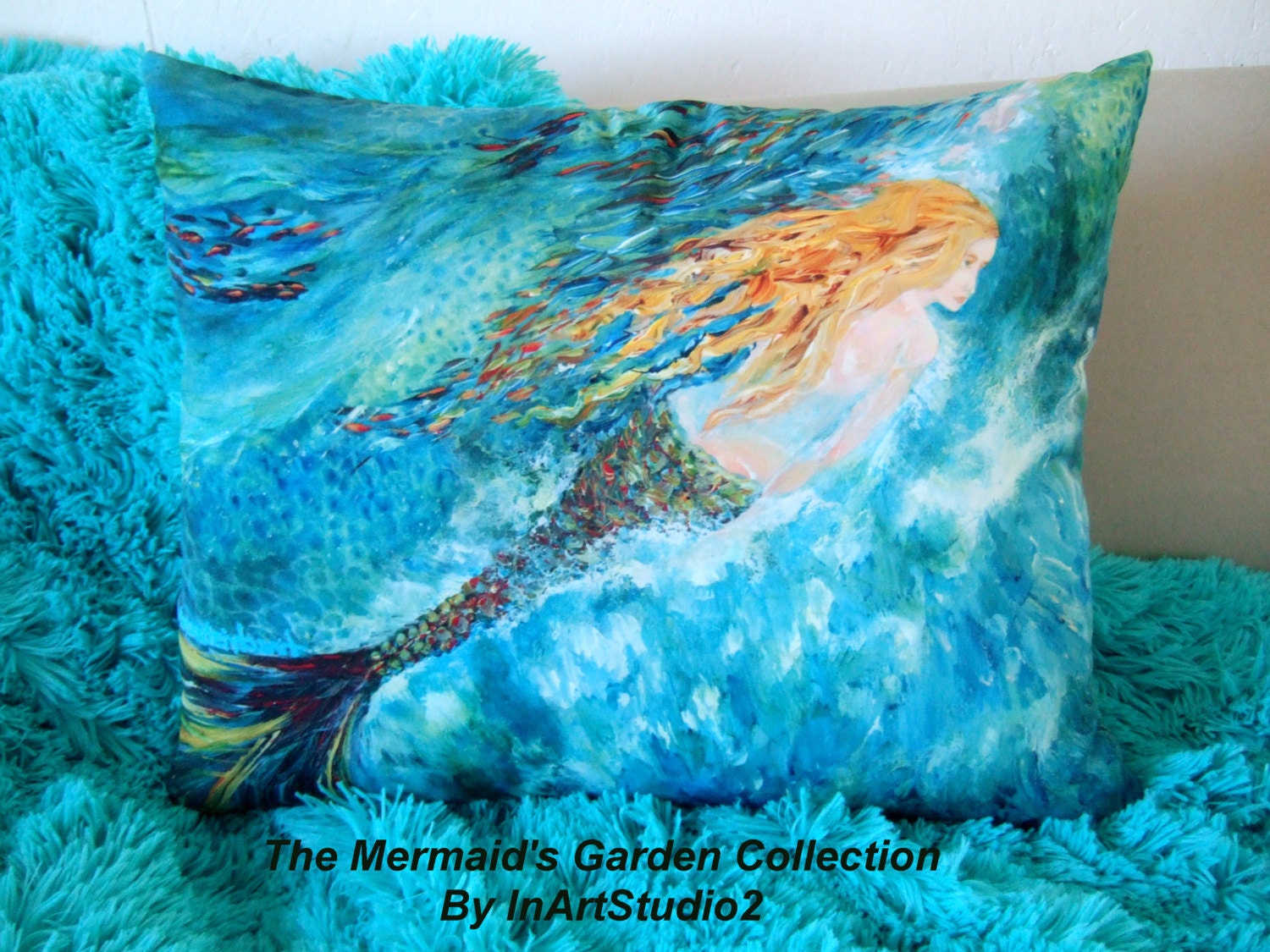 Mermaid Pillow 16x20 from The Mermaid's Garden Collection