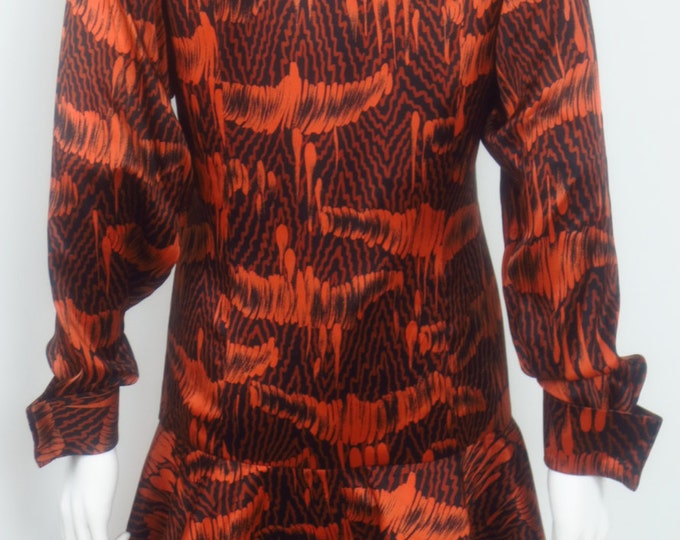 60s Robert Courtney streetstyle star ethno-printed silk dress