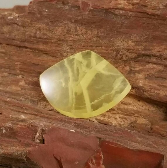 Items similar to Lemon Yellow Prehnite or Sun Jade Designer Cabochon on